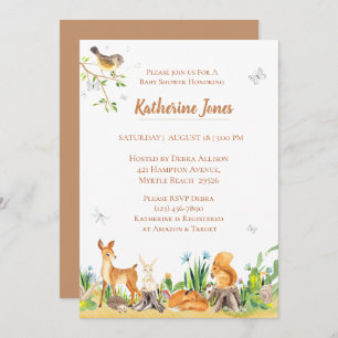 Invitación Woodland Animals Boy Baby Shower