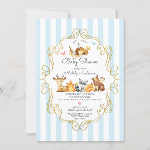Invitación Woodland Animals Boys Baby Shower