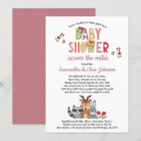 Woodland Animals Chica Baby Shower por correo