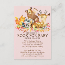 Invitación Woodland Animals Chicas Libro de Baby Shower para 