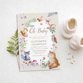 Invitación Woodland Animals Enchanted Woods Magic Baby Shower