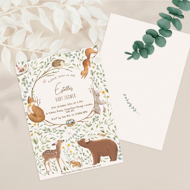 Invitación Woodland Animals Forest Friends Baby Shower (Subido por el creador)