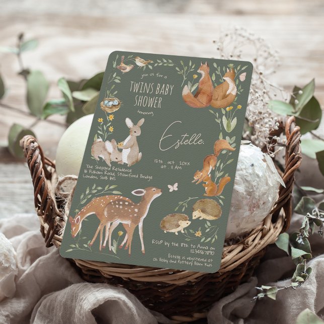 Invitación Woodland Animals Forest Friends Baby Shower (Subido por el creador)