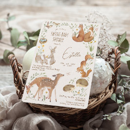 Invitación Woodland Animals Forest Friends Baby Shower