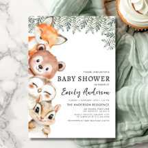 Woodland Animals Género Neutral Baby Shower