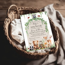 Woodland Animals Greenery Mushroom Baby Shower
