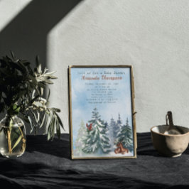 Invitación Woodland Animals Landscape Adventure Baby Shower