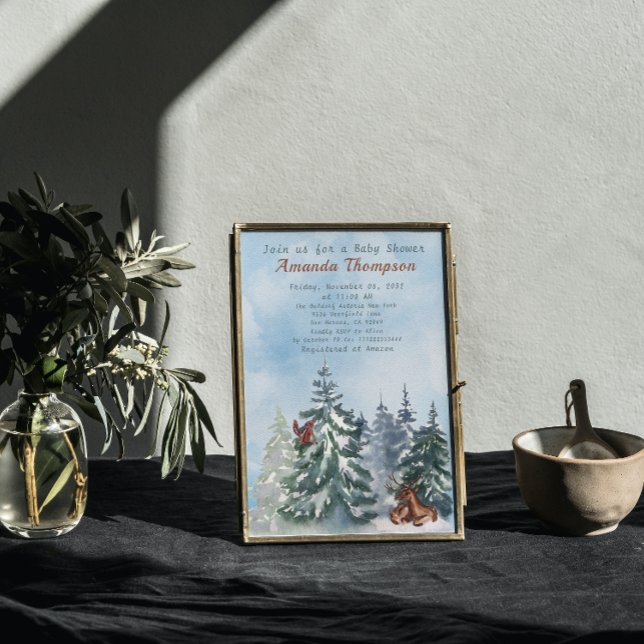 Invitación Woodland Animals Landscape Adventure Baby Shower (Subido por el creador)