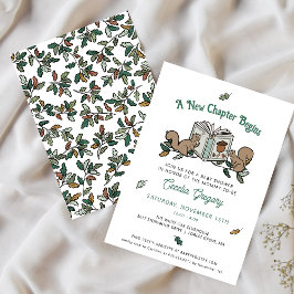 Invitación Woodland Animals Libro Baby Shower Temático
