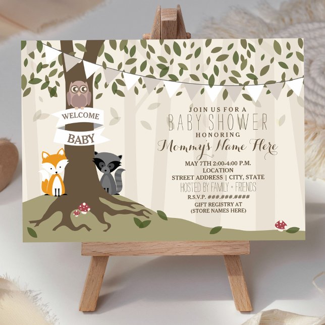 Invitación Woodland Animals Neutral Baby Shower (Subido por el creador)
