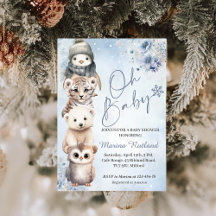 Woodland Animals Oh Baby Winter Baby Shower