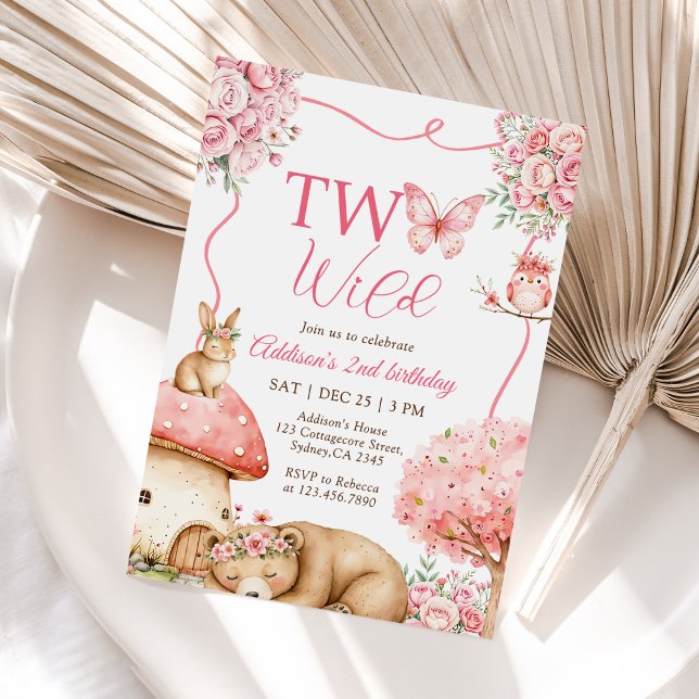 Invitación Woodland Animals Two Wild 2nd Birthday (Subido por el creador)