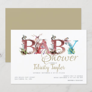 Invitación Woodland Animals Watercolor Baby Shower