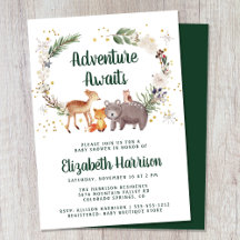 Woodland Animals Watercolor Winter Baby Shower