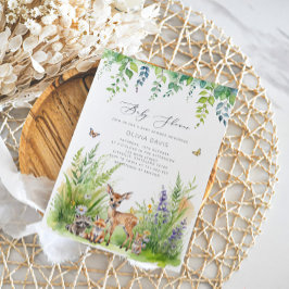 Invitación Woodland Animals Wild One Baby Shower