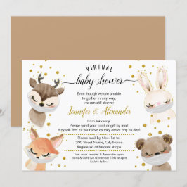 Invitación Woodland Baby Animals Baby Shower por correo