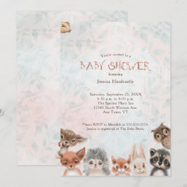Invitación Woodland Baby Animals Whimsical