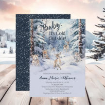 Woodland Baby Animals Winter Boy Baby Shower