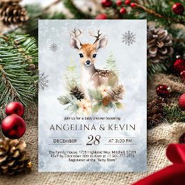 Invitación Woodland Baby Deer Animal Baby Shower