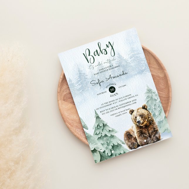 Invitación Woodland Baby It's Cold fuera de Baby Shower (Subido por el creador)