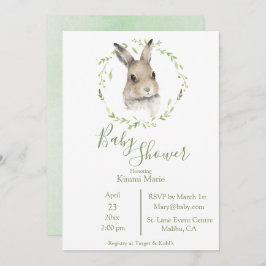 Invitación Woodland Baby Shower Forest Watercolor Boy Chica