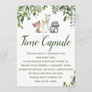 Invitación Woodland Baby Shower Game - Time Capsule