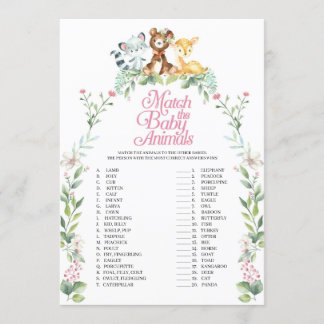 Invitación Woodland Baby Shower hace juego con los animales b