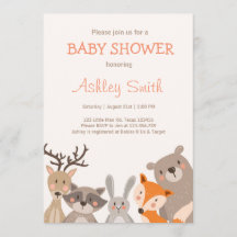 Woodland Baby Shower invita a Animals Forest