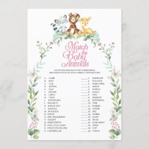 Invitación Woodland Baby Shower Match The Baby Animals