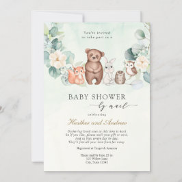 Invitación Woodland Baby Shower por Mail Forest Animals