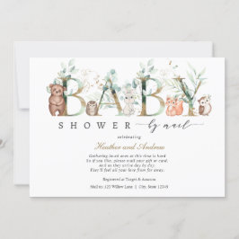 Invitación Woodland Baby Shower por Mail Forest Animals