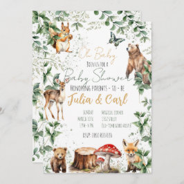 Invitación Woodland Baby Shower serries 01