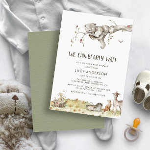 Invitación Woodland Bear Baby Shower