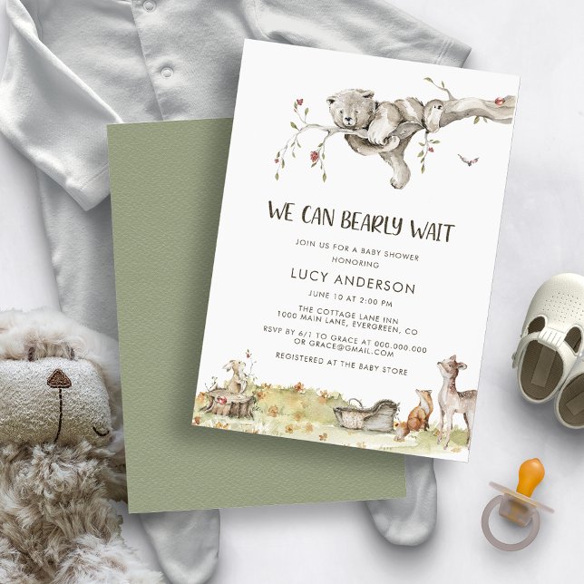 Invitación Woodland Bear Baby Shower (Subido por el creador)