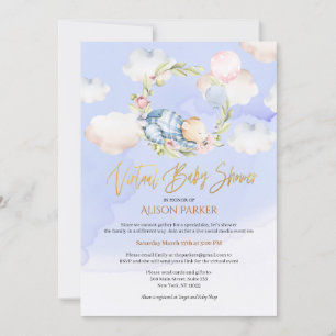 Invitación Woodland Bear Cloud Dream   Baby Shower virtual