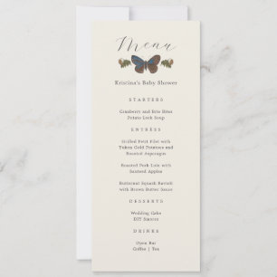 Invitación Woodland Botanical Gender Neutral Baby Shower Menu