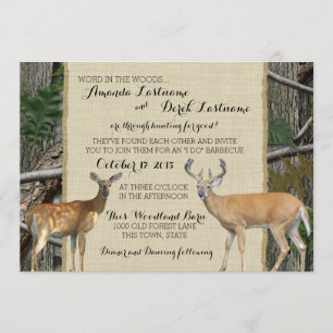 Invitación Woodland Buck and Doe Boda