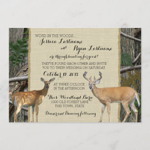 Invitación Woodland Buck and Doe Boda