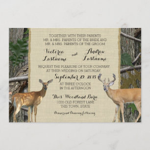 Invitación Woodland Buck and Doe Boda