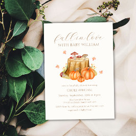Invitación Woodland Cae Enamorada Calabaza Mushroom Baby Show