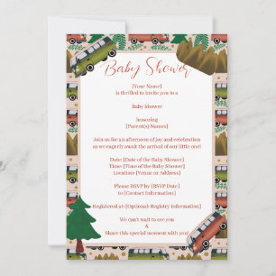 Invitación Woodland Camper Baby Shower