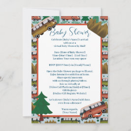 Invitación Woodland Camper Boy Baby Shower Por Distancia