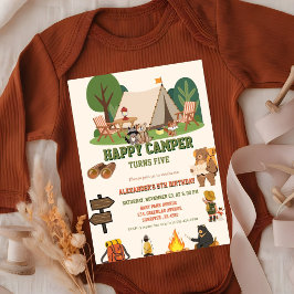 Invitación Woodland Camping Cumpleaños 5º cumpleaños tres est