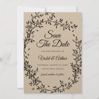 Invitación Woodland Charm Wedding Save The Date