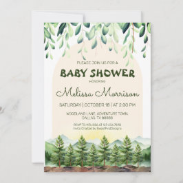 Invitación Woodland Classic Arch Baby Boy Shower
