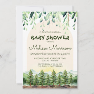 Invitación Woodland Classic Arch Baby Boy Shower