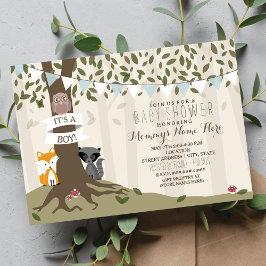 Invitación Woodland Creations Baby Shower - Boy