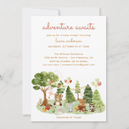 Invitación Woodland Creations Fall Adventure Baby Shower