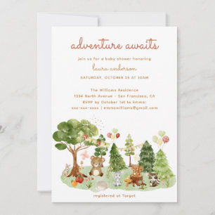 Invitación Woodland Creations Fall Adventure Baby Shower