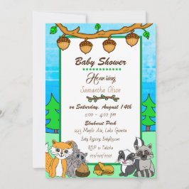 Invitación Woodland Creations Forest Animals Baby Shower